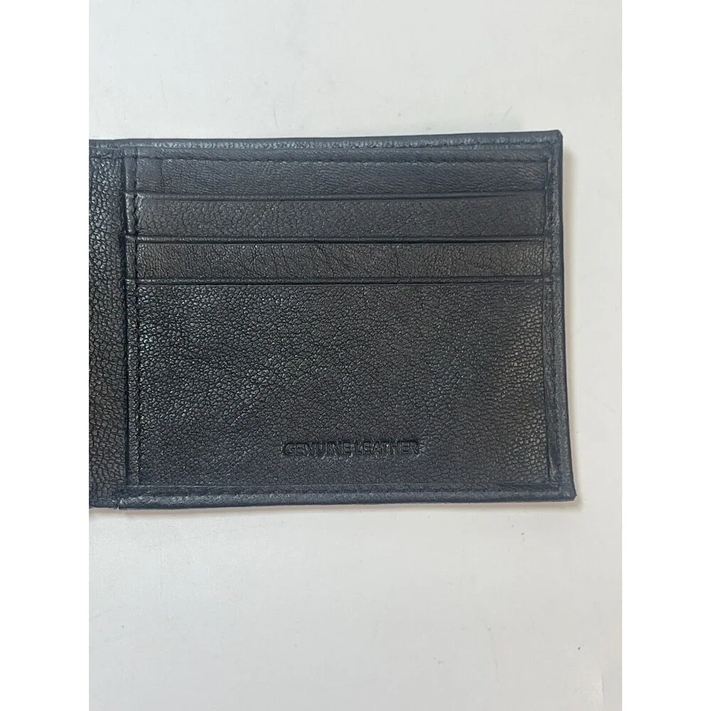True Religion Black Leather Trifold Wallet New